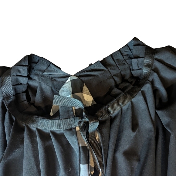 Witchy Cape buffalo check Sweeping ruffle neck grosgrain ribbon Fairy long cape - Picture 6 of 12